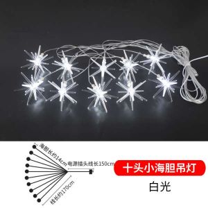 Wedding Ceiling Decoration Lamp Sea Urchin Chandelier Crystal Luminous Transparent Bird Warm Light Wedding Scene Layout Props