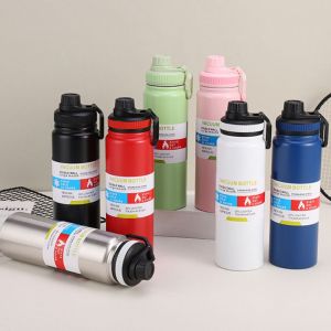 SOLDIERN 600/800ml Insulated Cup Stainless Steel Leakproof Thermal Water Bottle Household Portable Sports Water Bottle For Outdoor/Travel