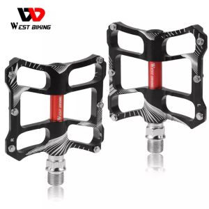WEST BIKING 3 Bearings Bicycle Pedals Ultralight Anti-slip CNC Road MTB Bike Pedal Cycling Sealed Bearing Bike Pedals