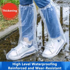 10pcs Waterproof Anti-slip Disposable Rain Shoe Cover Outdoor Use Transparent Plastic Foot Cover