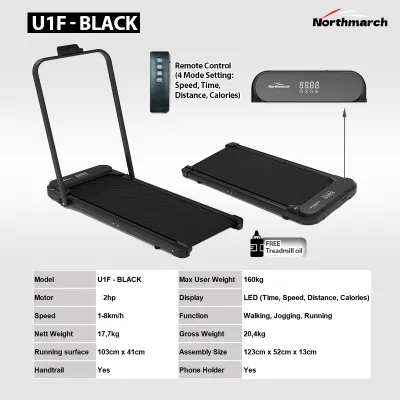 Rommedal COD Rommeda 1: 3-Year Warranty - 3.0 HP Multi-Function Slimming Electric Treadmill - Maximum Load Capacity 160 kg for Home Gyms