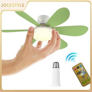 Ceiling Fan LED Lamp E27 Base 3 Speeds E27 Socket Fan LED Light Dimmable Modern LED Ceiling Fan 52cm for Bedroom Kitchen