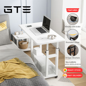 GTE Height Adjustable Bedside Movable Lifting Computer Desk Student Laptop Desk Bedroom Dormitory Home Study Small Table - Fulfilled by GTE SHOP
