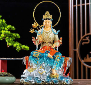 Tượng Phật Văn Thù và Phổ Hiền Bồ Tát size 30cm chất liệu Composite và bột đá hàng cao cấp loại 1 nhập khẩu Đài Loan