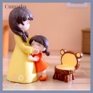 [Cumarba] 1 bức tượng nhỏ hình búp bê ngày của mẹ và con gái Đồ trang trí trang trí máy tính để bàn tự làm vi phong cảnh