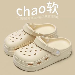 [Free Shipping] EVA Perforated Shoes New Model For Women Beach Sandals With Closed Toe Summer Outdoor Wear Thick-Soled And Non-Slip WomenS Style