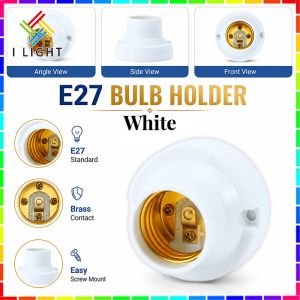 E27 Bulb Holder Base White/Black Ceiling Light Bulb Socket Base(No Including Screw)