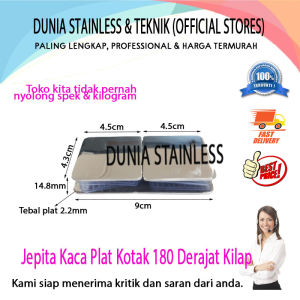 Jepit Kaca Plat Kotak 180 Derajat Kilap
