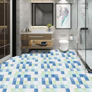 0.61*2M Lantai Kamar Mandi Stiker Tahan Air PVC Pola Anti Selip Tahan Aus