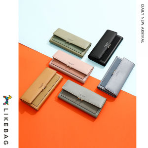 LIKEBAG long wallet womens fashion all-match matte stitching womens wallet card bag mobile phone bag