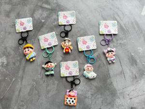 Keychain Cartoon Anime Crayon Shinchan fruity boy Pendant resin cute cartoon ganci tas 3d karakter