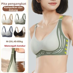 Veimia [Aksesori Payudara Anti Kendur/Penopang]Tanpa Kawat Push Up Sport Bra Fashion Wanita Bra Super Bernapas Yoga Ahan Guncangan Bra Elastis BH Pakaian Dalam Wanita/Womens Adjustable Bra