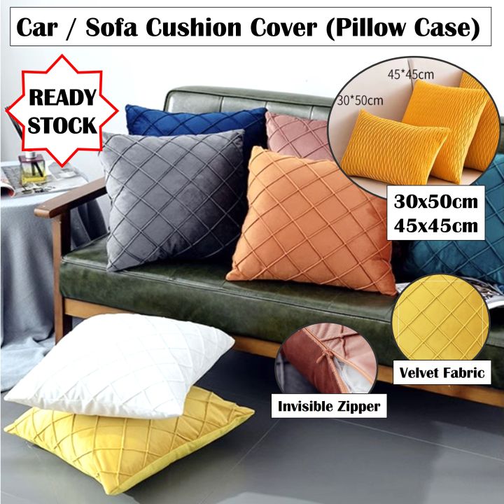 JYS 30x50cm 45x45cm Cushion Pillow Cover Soft Velvet Sarung Bantal