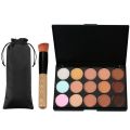 Vtrem 15 Colors Contour Palette Kit Camouflage Concealer Palette Professional Contour Eyeshadow Face Cream Makeup Foundation Kit Combination with Powder Brush for Professional and Daily Use. 