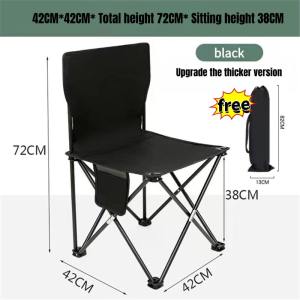 （COD）Camping Chair Outdoor Folding Chair Portable Foldable Chair with Back Rest Adult Heavy Duty Extra Large Size Light Beach Chair Super Load-bearing 280kg Fishing Chair Double Layer Oxford Cloth Fabric Art Student Camping Leisure Painting Chair