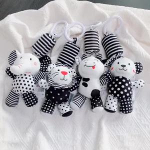 MKC Đồ chơi trẻ em phim hoạt hình thú nhồi bông treo đồ chơi gia súc giường gấp cho bé sơ sinh nôi Ghế Xe Hơi Xe đẩy du lịch vải nhung mềm mại đồ chơi với Chuông gió món quà sinh nhật tuyệt cho trẻ sơ sinh 0-18 tháng