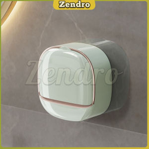 ZEO Creative Soap Box Drain Perforation-Free Shelf Wall-Mounted Soap Box with Lid Laundry Soap Box