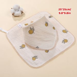 Baby Washcloths Cotton Face Towels for Newborn with Snap Clouser Baby Bib