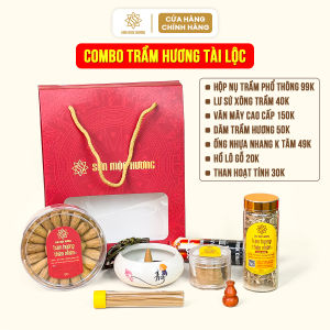 Combo set trầm hương tài lộc sum vầy bình an Sơn Mộc Hương quà tặng tân gia báo hiếu đối tác