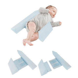 Baby Side Sleep Pillow Adjustable Memory Foam Support Infant Sleep Positioner Prevent Flat Head Shape Anti Roll Pillow Triangle Infant Baby Positioning Pillow For 0-6 Months