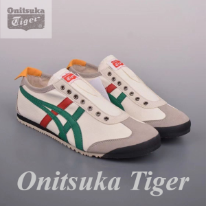Original Tiger Shoes Classic Beige White/green Mens and Womens Canvas Non-slip Lazy Shoes Comfortable Breathable Casual Sneakers 1183A360