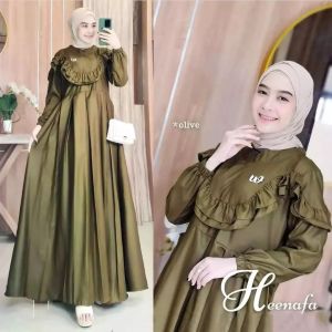 Long Dress Wanita Kekinian 2023 Korean Style Dress Muslimah Terbaru Kekinian HEENAFA DRESS TOYOBO