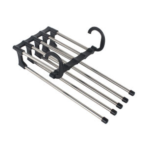 【One Cat Shop】5 in 1 Pants Rack Hanger for Clothes Organizer Multifunction Shelves Closet Storage Organizer Stainless Steel Hanger