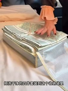 10pcs PVC Moistureproof Clothes Storage Box Organizer with Dual Zipper Handle Bed Sheet 4-PC Set Storage Bag Pillow Storage Bag Quilt Storage Bag Organizer Wardrobe Organizer for Blanket Clothes Underwear