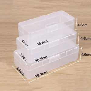 Transparent Square Plastic Storage Box Jewelry Beaded Objects Organizer Box