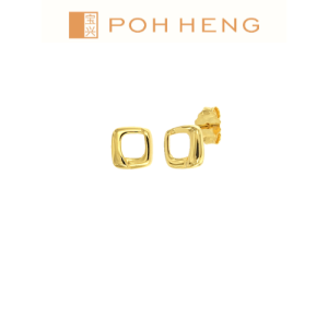 Poh Heng Jewellery 22K Squarish Earrings in Yellow Gold[Price By Weight]