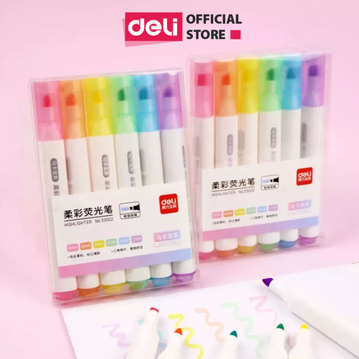 but highlight mau pastel voi nhieu gam mau nhe nhang cho hoc tap