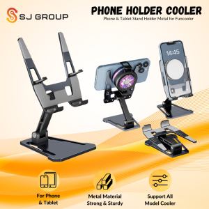 Phone Holder Cooler Tablet Stand Funcooler Dudukan Handphone Mobile Bracket Fancooler Metal Foldable
