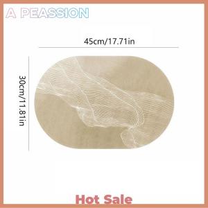 [A Peassion]💖[HOT SALE]🎈🎈 Leather Placemat Oval Oil-Proof Table Mat Home Dining Kitchen Table Placemat Design Dining Waterproof Heat Resistant Home Decor