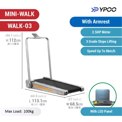 YPOO MINI WALK Houshold Treadmill Home Gym Sport Exercise Fitness Equipment Treadmill Isi Rumah 跑步机