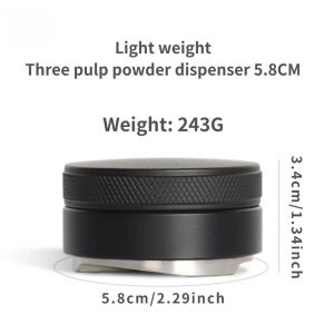 Gemilai coffee Distributor Espresso Distribution Tool/Leveler 3 Angled Slopes Adjustable Palm Tamper Fits 51/53/58mm Portafilter