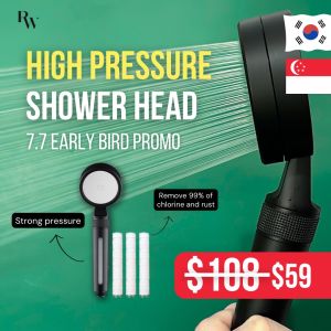 RW High Pressure Shower Head with filters