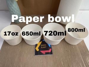 PAPER BOWL/MANGKOK KERTAS/ RICE BOWL/WADAH KERTAS UKURAN 650ML720ML800ML  ISI 25 PCS DAN 17 OZ ISI 50 PCS TIDAK TERMASUK TUTUP TERMURAH