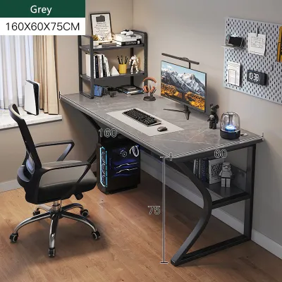 Modern Home Office Table Study Table Grey 160x60cm Wood Table Workstation Living Room Computer Desks Meja Belajar