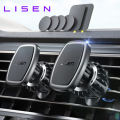 LISEN Magnetic Phone Holder for Car, [Easily Install] Car Phone Holder Mount [6 Strong Magnets] Cell Phone Holder for Car [Case Friendly] iPhone Car Holder Compatible with All Smartphones & Tablets. 