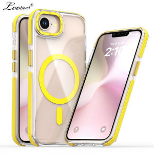 for Magsafe Double Color Transparent Case for iPhone 16e 16 15 Pro Max Plus 12 13 14 Magnetic Clear Shockproof Armor Slim Cover