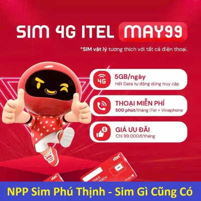 Sim 4G data iTel Tặng 90Gb/tháng+1.000 phút gọi chỉ với 79k/tháng. Sim chưa kích hoạt