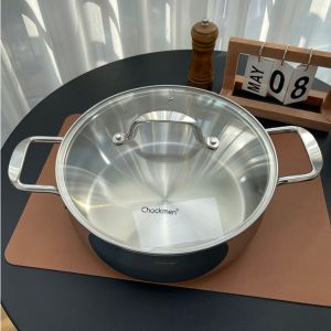Nồi CHOCKMEN 2630cm nồi inox vung kính nồi lẩu thấp nồi canh bếp từ nồi inox cao cấp nồi hãng