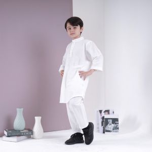 JENAKA KIDS Kaaf Koko Kurta Anak Baju Koko Pakaian Muslim Anak Warna OFF WHITE