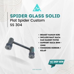 SAYAP SPIDER BRAKET GLASS / KACA FITTING CUSTOM UNTUK TIANG RAILING TANGGA STAINLESS STEL 304 KILAP