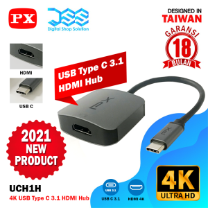 Hub Type C 3.1 Macbook Ipad Smartphone To HDMI Converter Adapter 4K UHD PX UCH1H