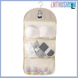 【Enthusiasm】🌟🌟【Hot Sale】🎈 2 3Layer Large Capacity Storage Mesh Bag Underwear Socks Storage Bag Breathable Wardrobe Organizer With Clothes Hanger