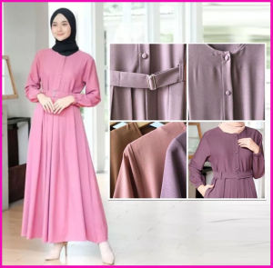 Gamis Wanita Terbaru Gamis Busui Polos Dress Wanita Monah Bel