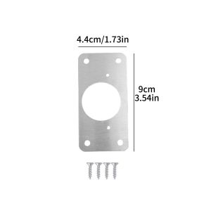 2/10Sets Stainless Steel Door Hinge Repair Plate Kit Metal Large Fix Board Replacement Furniture Cabinet Hinge Plates with Screw