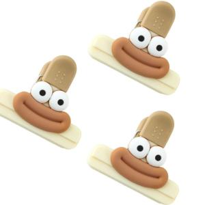 Set of 3 Small Bag Clips with Silicone Handle Multipurpose Clip for Sealing Chip and Packs Storage Tool