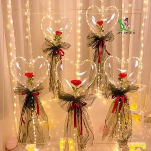 Bong bóng trái tim bong bóng valentine hoa hồng đèn LED tặng bạn gái nhân dịp Valentine sinh nhật - Life Style 4U